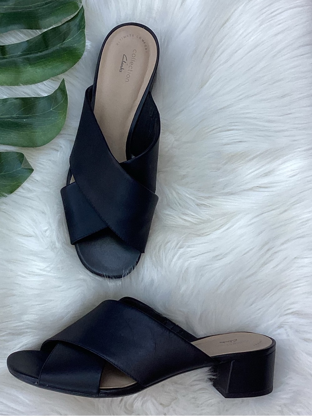 Clarks Elisa Lily Women's Heeled Sandal Black Slides Mules Size 10 - Picture 2 of 9